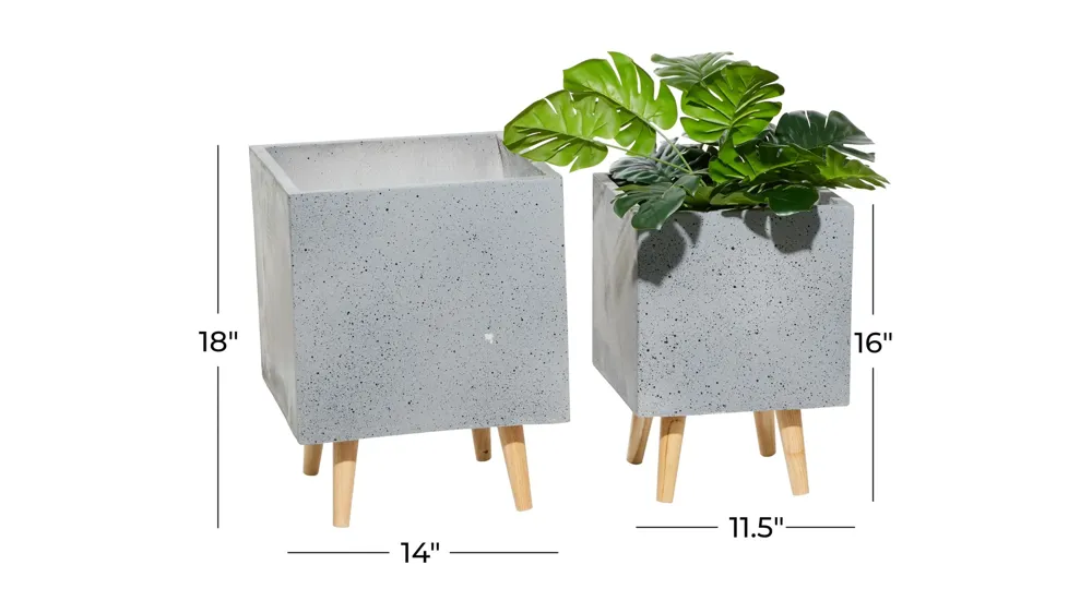 Ivy Collection Telangana Planter Set of 2 Dimensions
