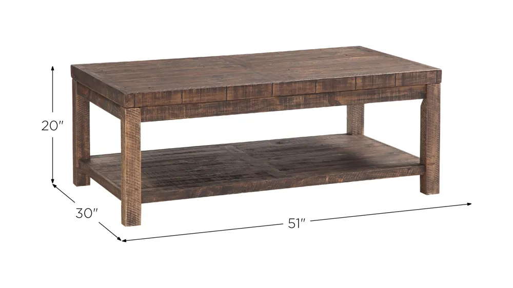 Craster Reclaimed Wood Rectangular Coffee Table Dimensions