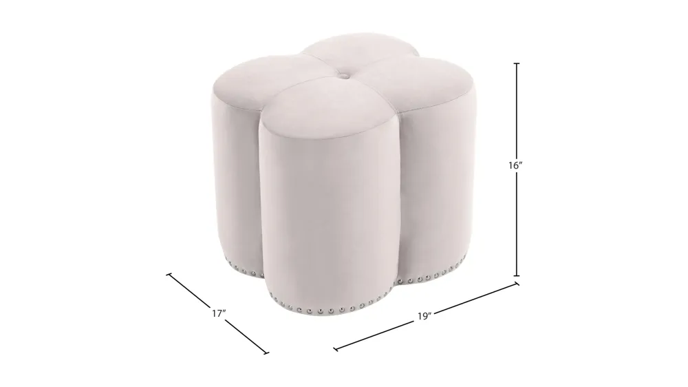Clover Velvet Ottoman Dimensions