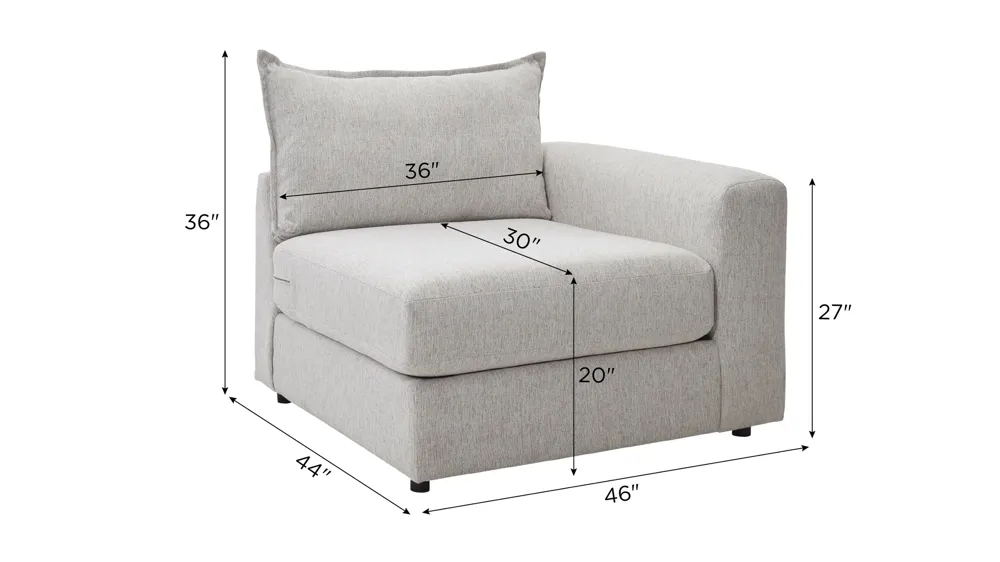 Durango Right Arm Facing Chair Dimensions