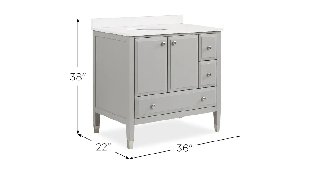 Rawlins 36" Bathroom Vanity Dimensions