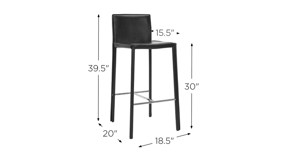 Jason Bar Stool - Set of 2 Dimensions