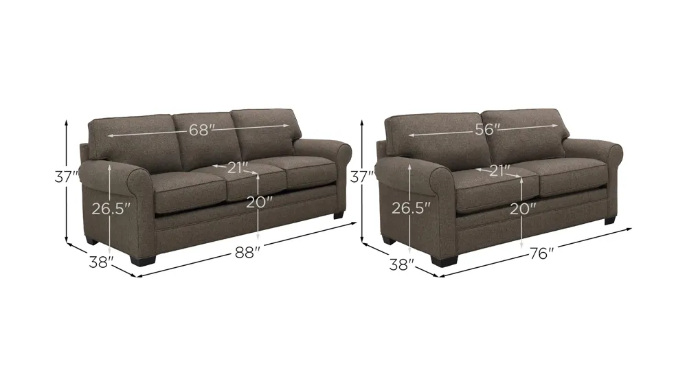 Wellsley Living Room Set Dimensions