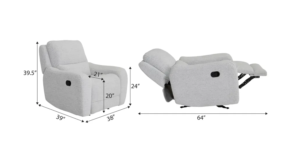 Miller Manual Glider Recliner Dimensions