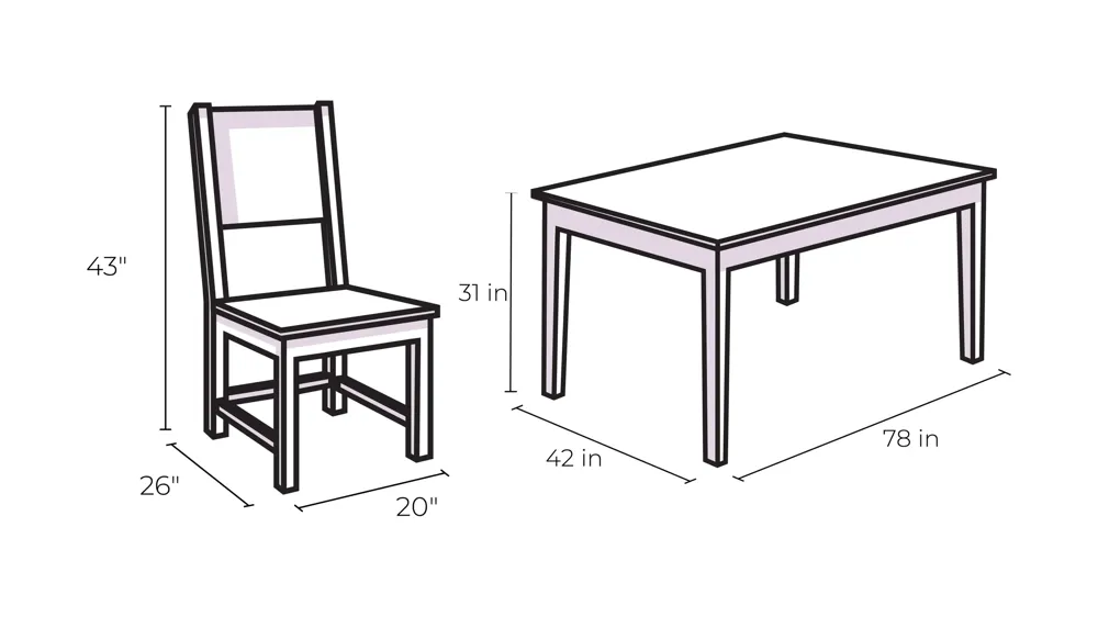 Birmingham 7-pc. Dining Set Dimensions