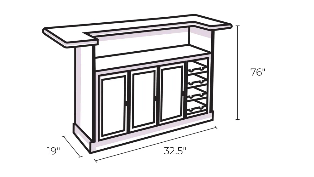 Piedmont Corner Wine Cabinet Dimensions
