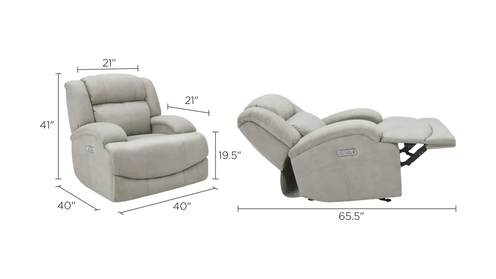 Quincey Power-Reclining Glider Dimensions