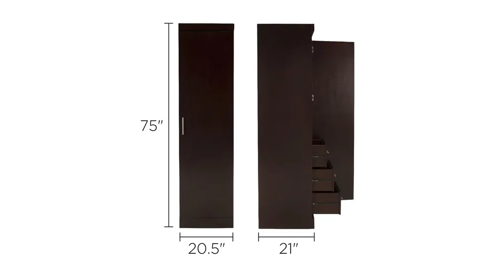 Madden Wardrobe Right Cabinet w/ 3 Drawers Dimensions