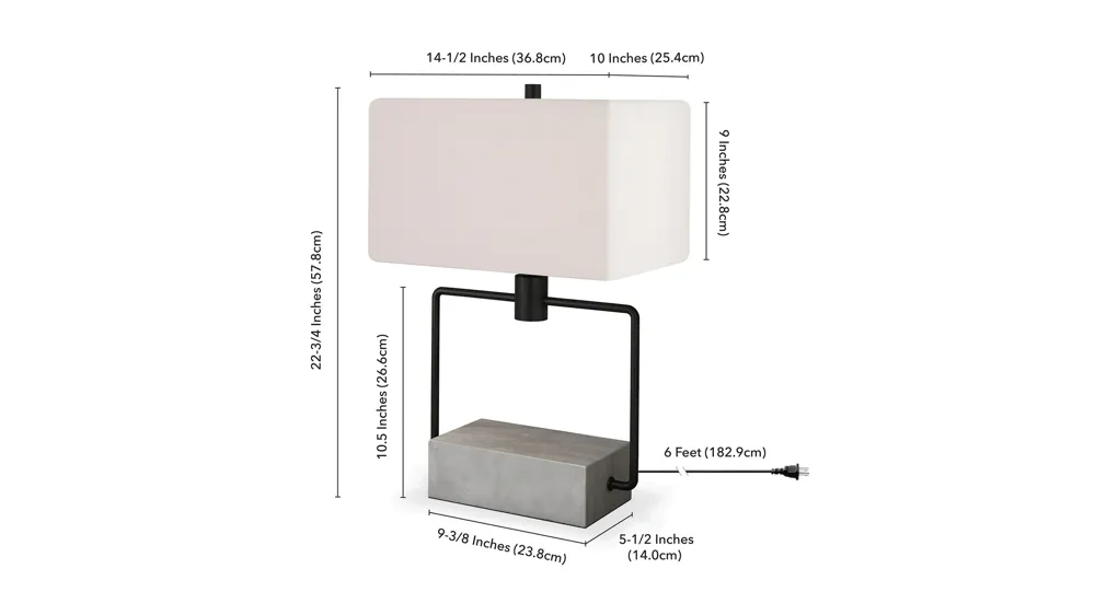 Matilde Concrete Table Lamp Dimensions