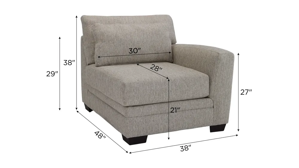 Easton Right Arm Facing Chair Dimensions