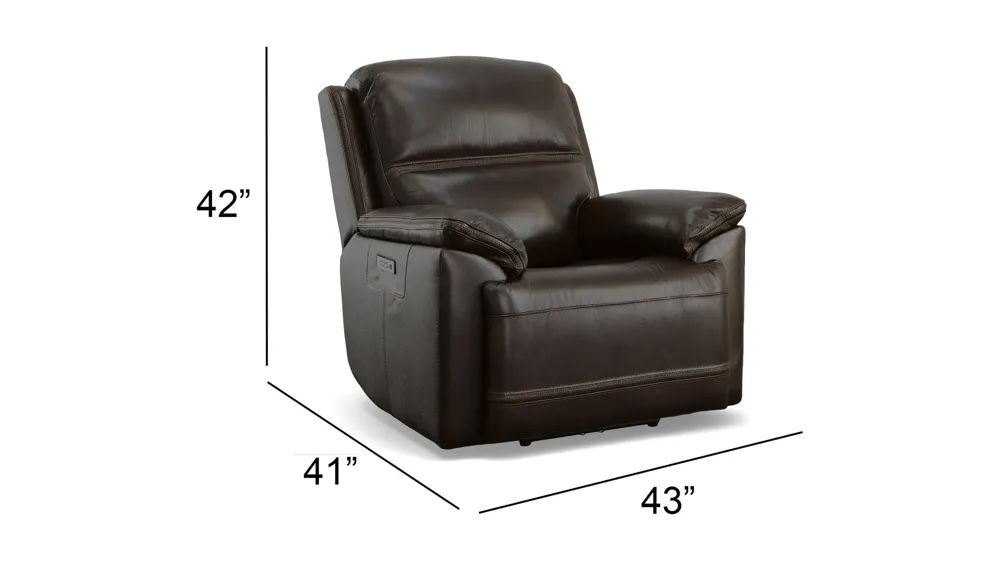 Jackson Leather Power Recliner with Power Headrest Dimensions