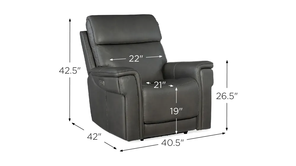 Lyra Zero Gravity Power Recliner with Power Headrest Dimensions