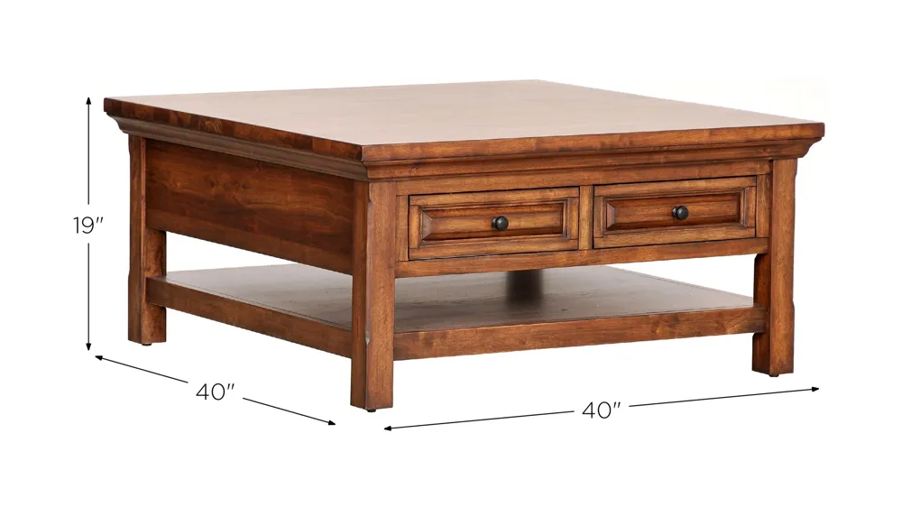HillCrest Square Coffee Table Dimensions