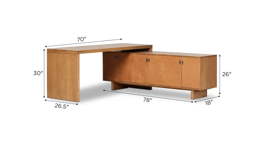 Posada L-Shaped Desk Dimensions