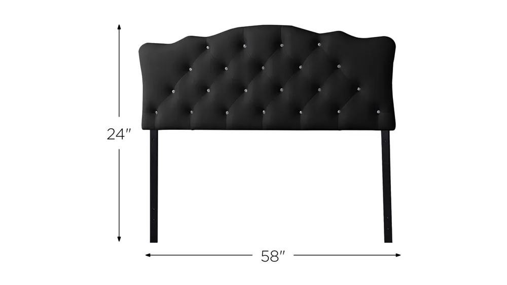 Rita Button-Tufted Scalloped Headboard Dimensions