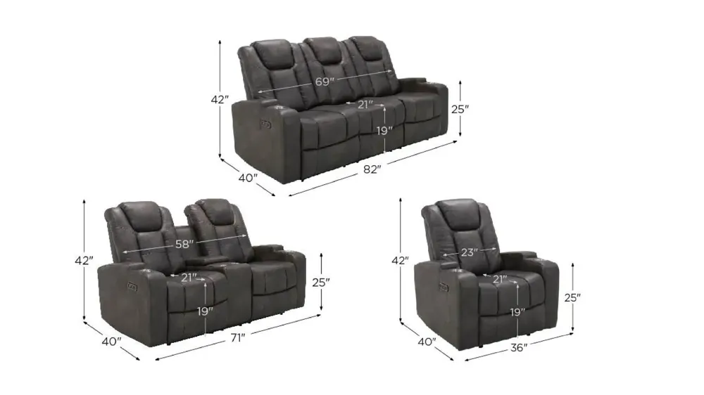 Matera Living Room Set Dimensions