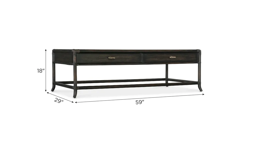 Retreat Pole Rattan Cocktail Table Dimensions