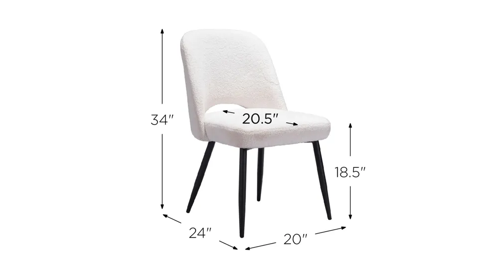 Teddy Dining Chair - Set of 2 Dimensions