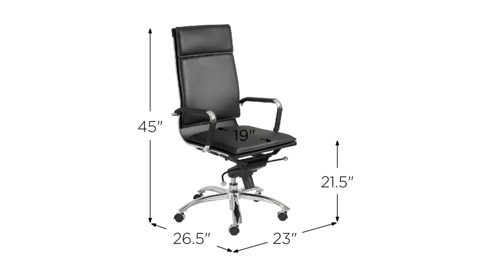 Gunar High Back Office Chair Dimensions