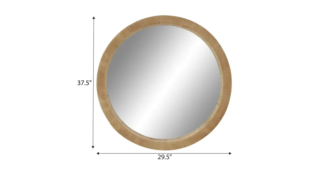 Ivy Collection Natural Wood Wall Mirror Dimensions