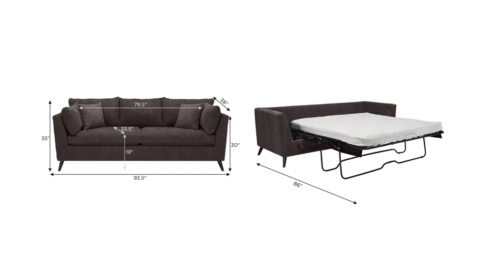 Caruso Queen Sleeper Sofa Dimensions