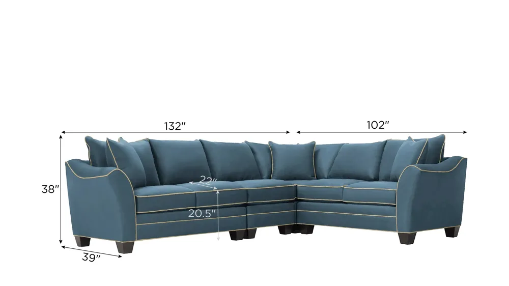 Foresthill 4-pc. Loveseat Sectional Sofa Dimensions
