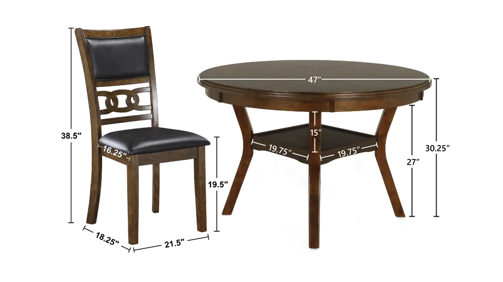 Millie 5-pc. Dining Set Dimensions