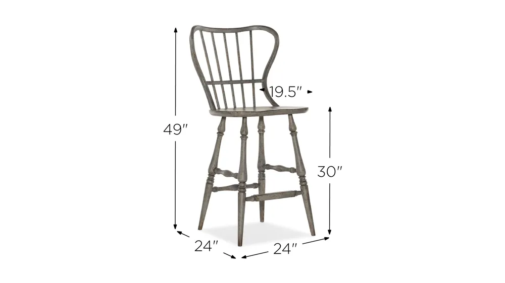 Ciao Bella Spindle Back Bar Stool Dimensions