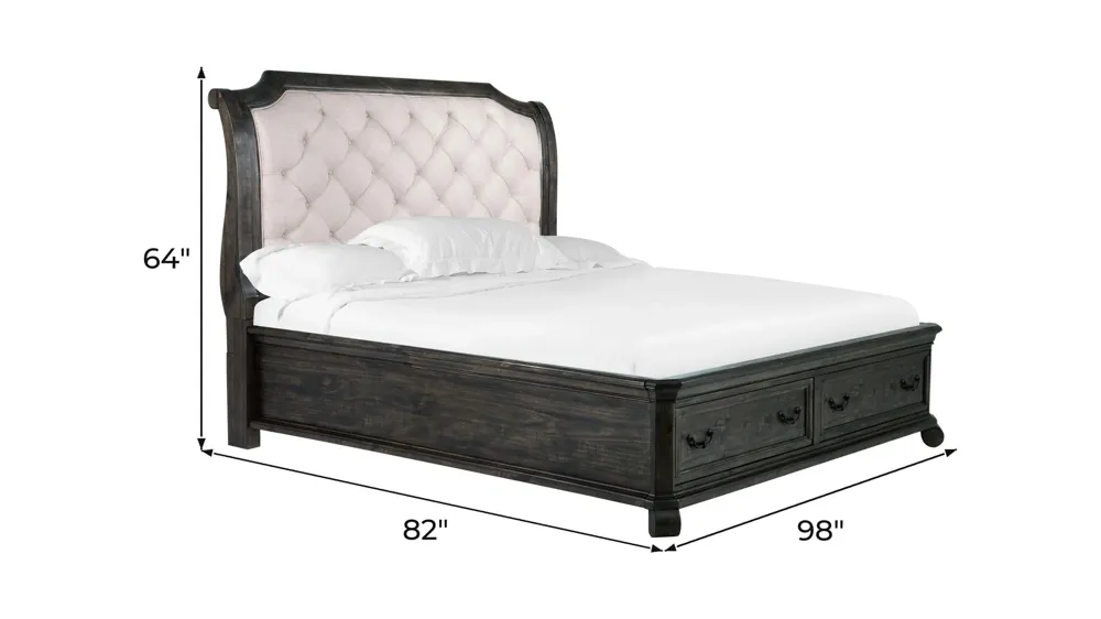 Bellamy Upholstered Storage Sleigh Bed Dimensions