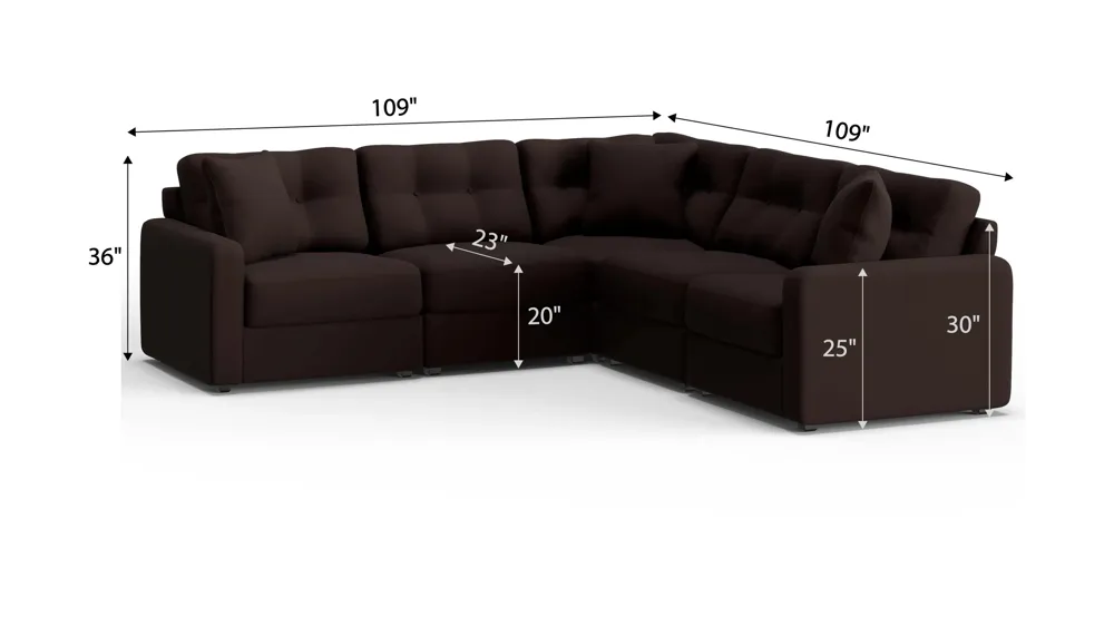 ModularOne 5-pc. Sectional Dimensions