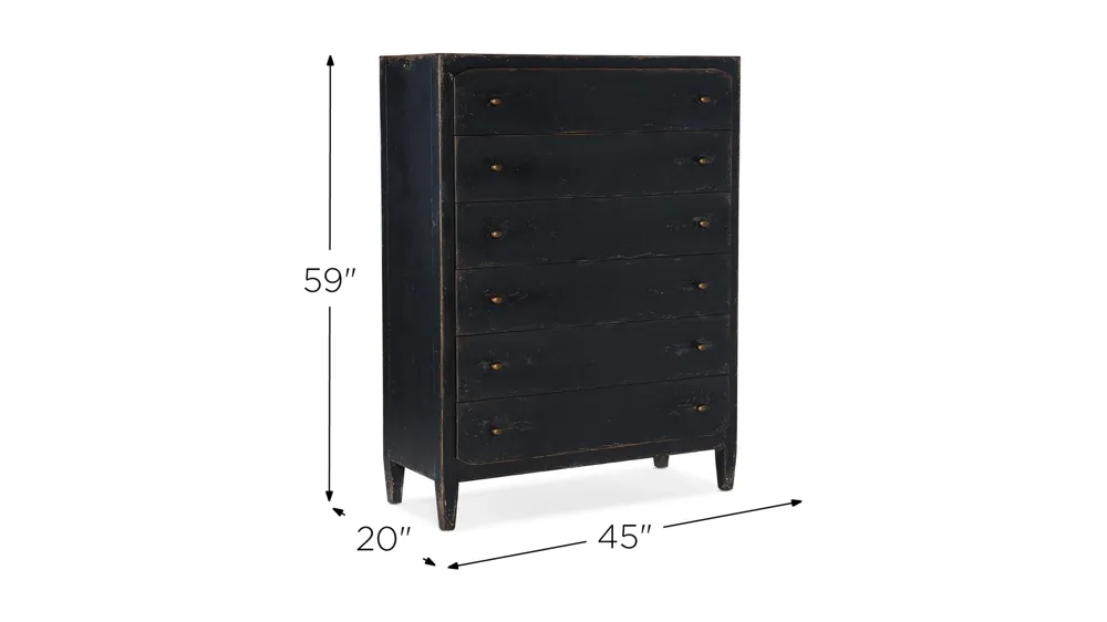 Ciao Bella Six-Drawer Chest Dimensions