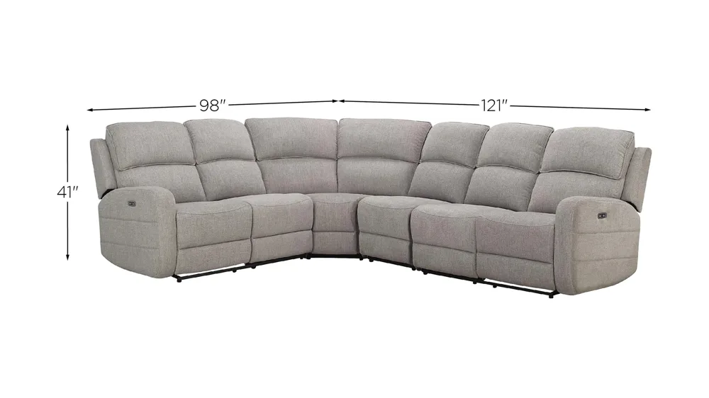 Everitt Chenille 4-pc. Power Sectional Dimensions