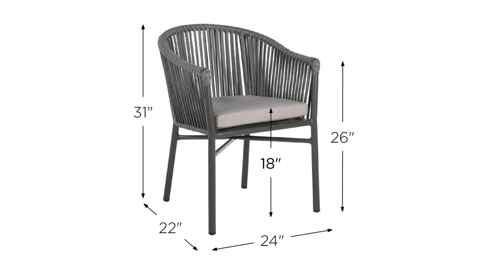Bandele Stackable Rope Chair Dimensions