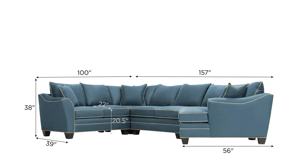 Foresthill 4-pc. Right Hand Cuddler with Loveseat Sectional Sofa Dimensions