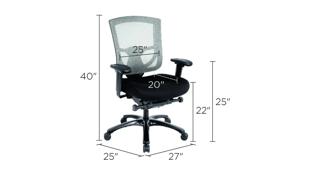 Tempur-Pedic Mesh Back Home Office Chair Dimensions