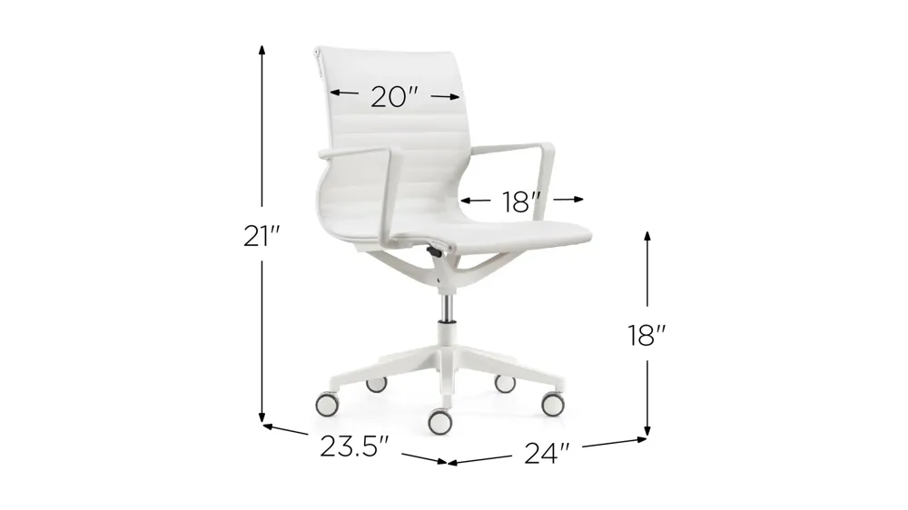 Kinetic White Frame Office Chair Dimensions