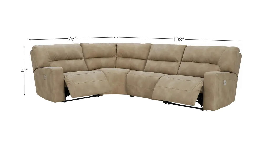 Next-Gen DuraPella 4-Piece Power Reclining Sectional Dimensions