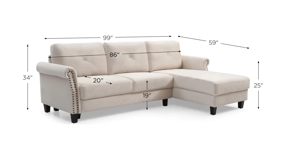 Riverside Reversible Sectional Dimensions