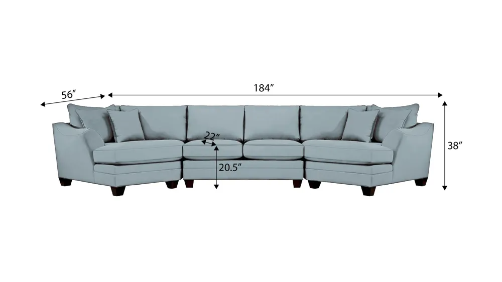 Foresthill 3-pc. Symmetrical Cuddler Sectional Sofa Dimensions