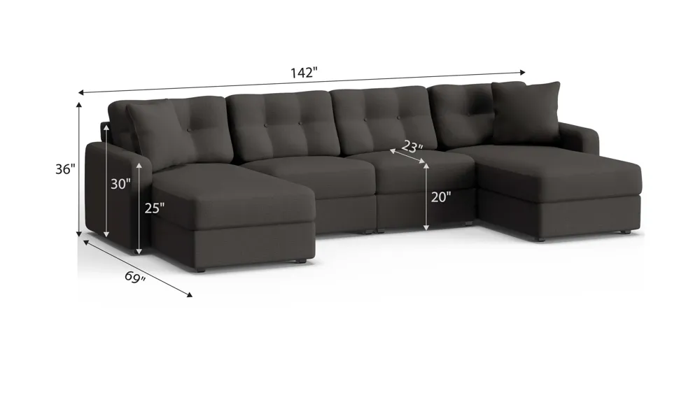ModularOne 4-pc. Sectional Dimensions