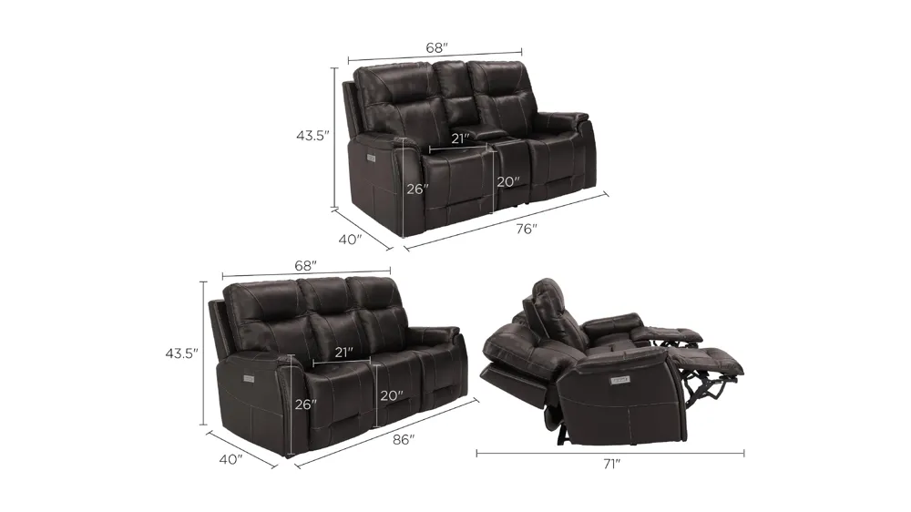 Barnett Living Room Set Dimensions