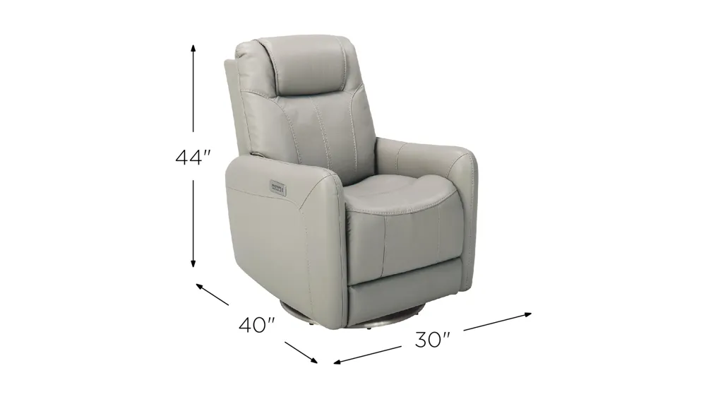 Erickson Power Layflat Swivel Recliner with Power Headrest Dimensions