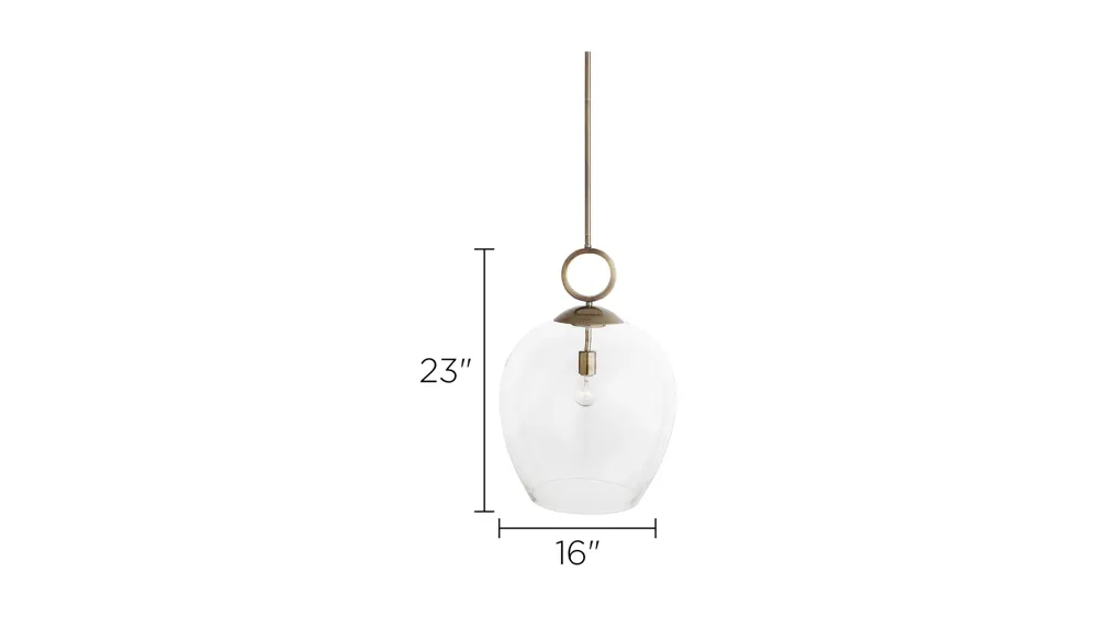 Calix Glass Pendant Light Dimensions