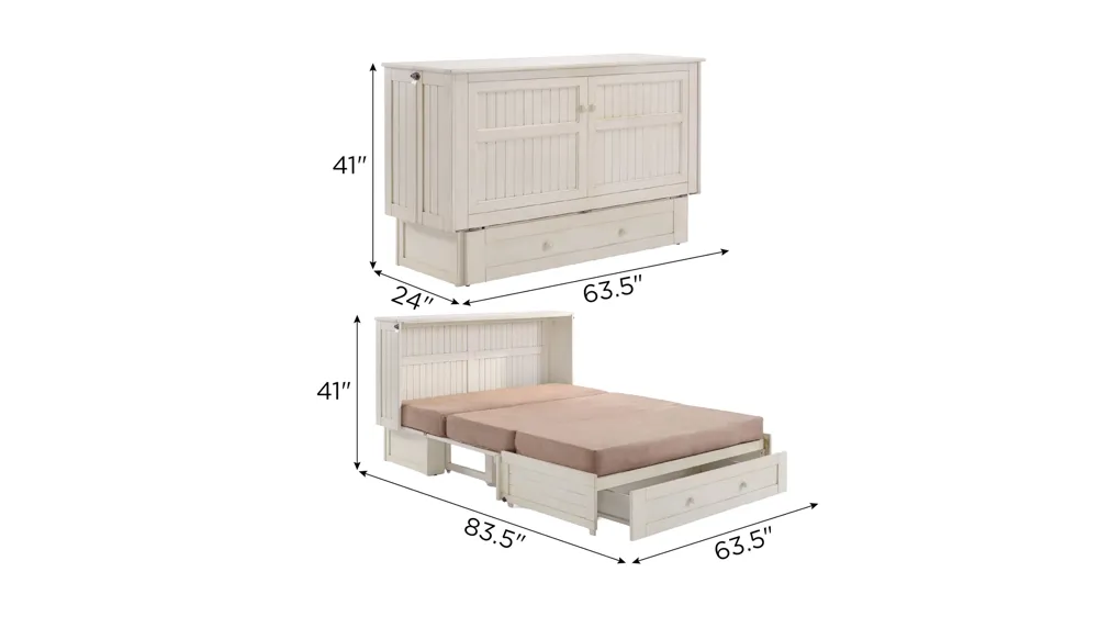 Benedkt Daisy Cabinet Bed with Mattress Dimensions