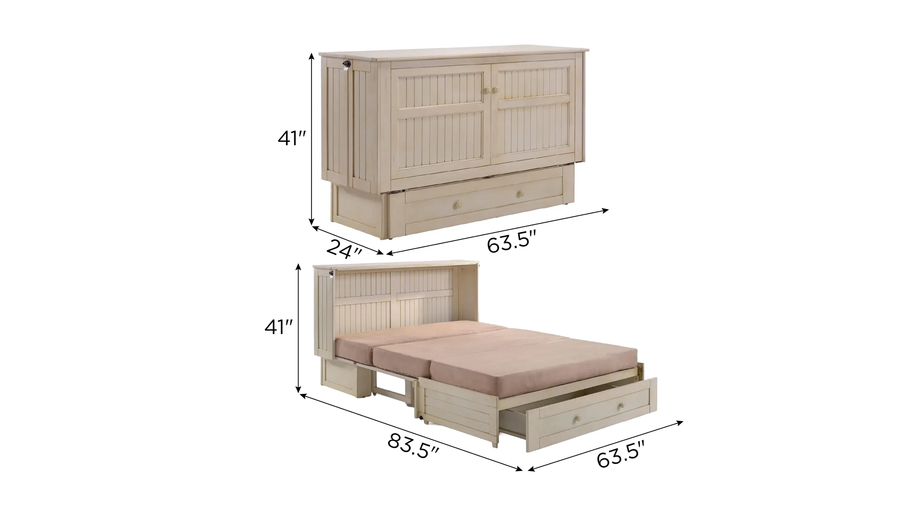 Benedkt Daisy Cabinet Bed with Mattress | Raymour & Flanigan