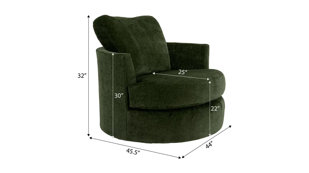 Oliver Swivel Barrel Chair Dimensions