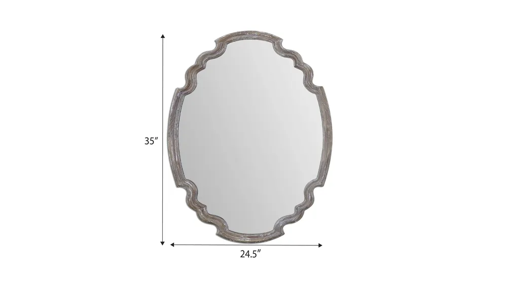 Ludovica Aged Wood Wall Mirror Dimensions