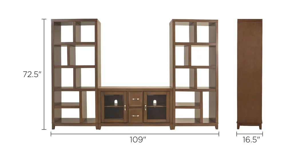 Granthom 3-pc. Wall Unit w/ 48" TV Console Dimensions