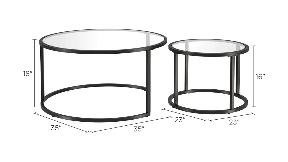 Kay Nesting Coffee Table Set Dimensions