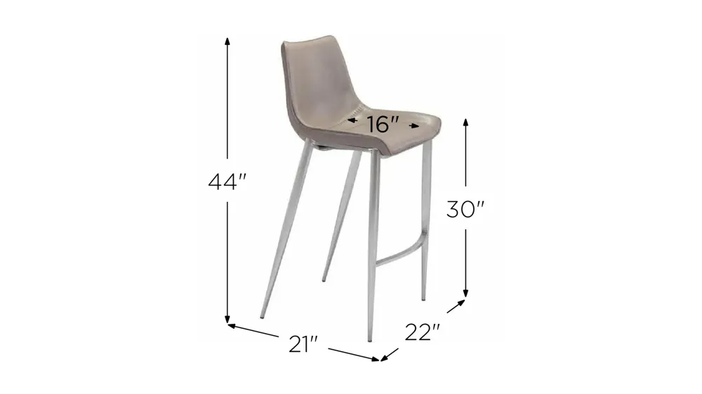 Magnus Bar Stool: Set of 2 Dimensions